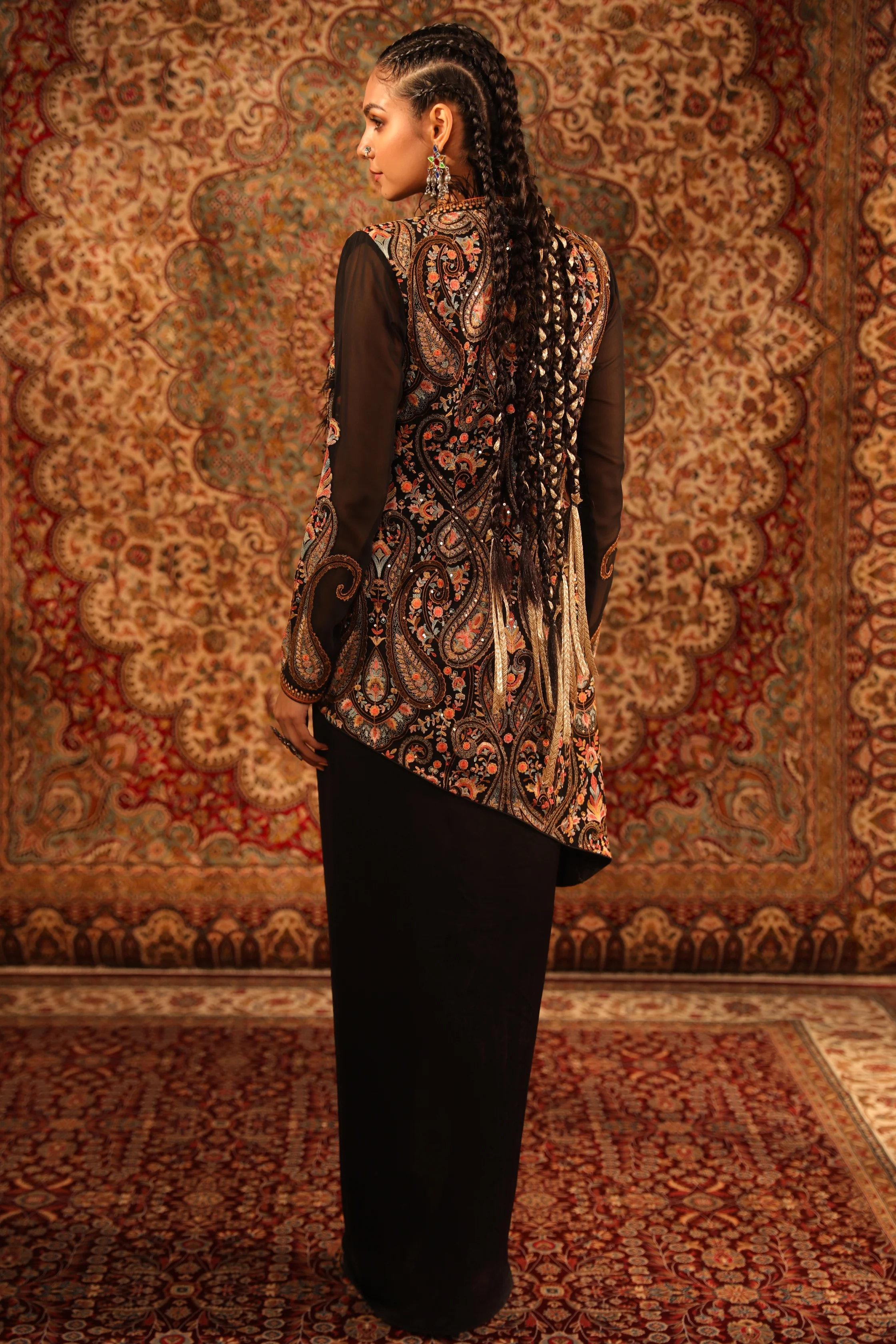 Black Kashida Hi-low jacket - Image 4