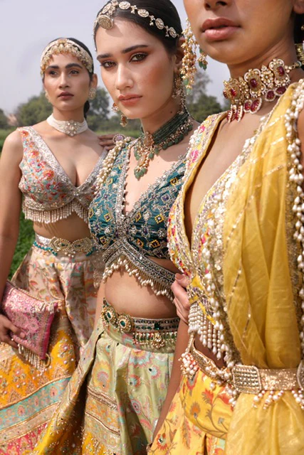 Pista Flower Kani Silk Lehenga - Image 4