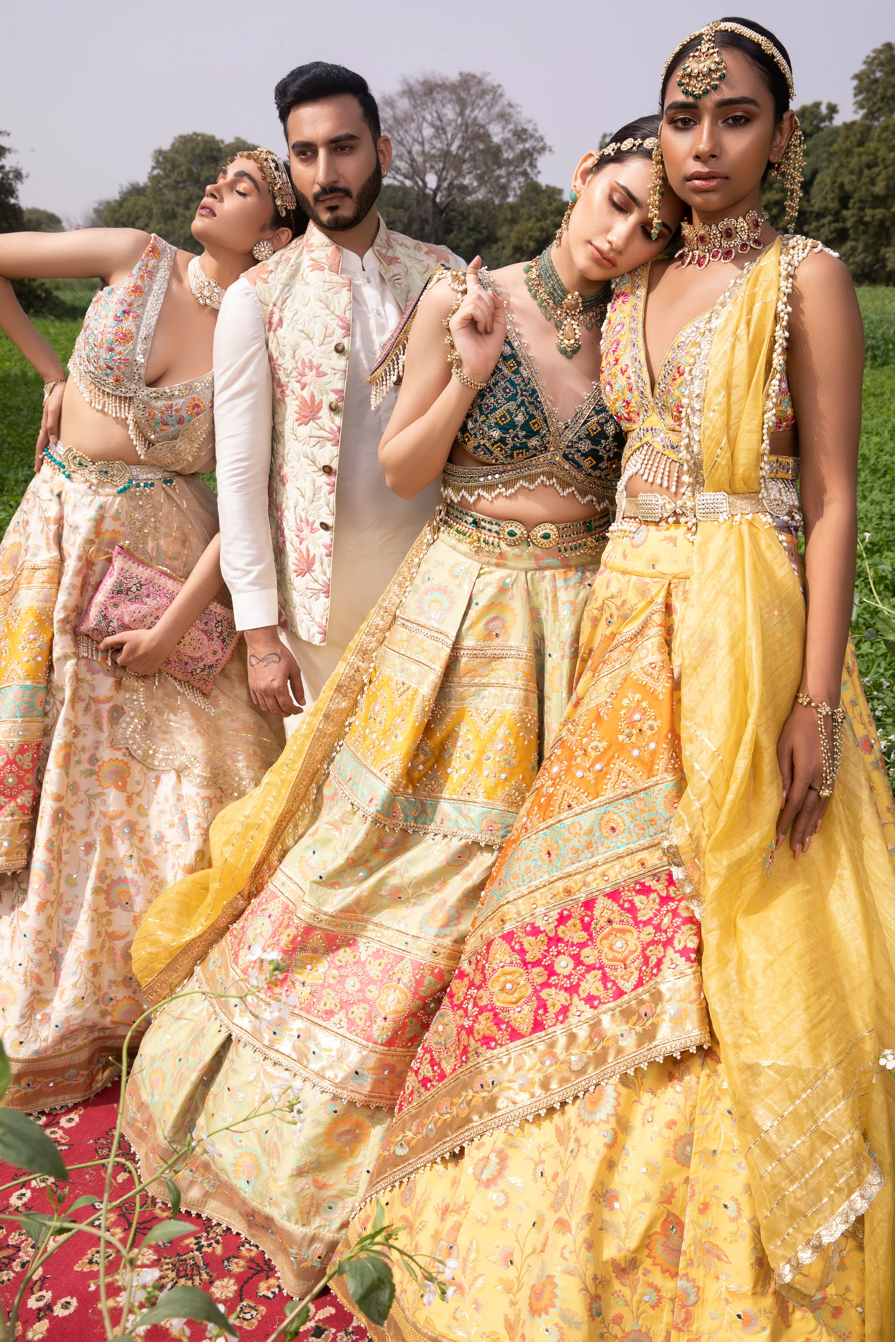 Pista Flower Kani Silk Lehenga - Image 7